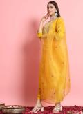 Yellow color Embroidered Silk Blend Salwar Suit - 2