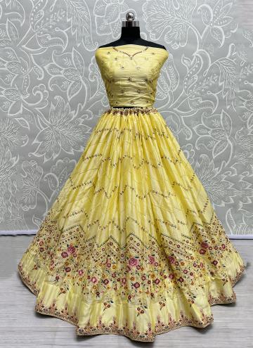 Yellow color Rangoli Designer Lehenga Choli with Sequins Work