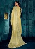 Yellow color Silk Trendy Salwar Suit with Embroidered - 1