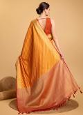 Yellow Designer Saree in Patola Silk with Jacquard Work - 2