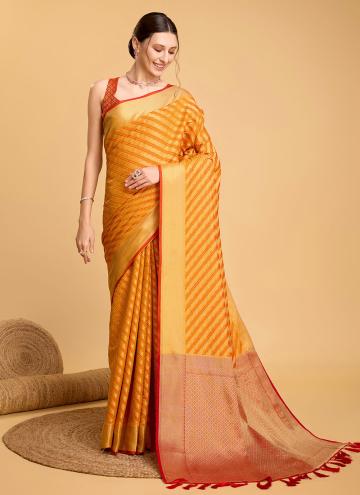 Yellow Designer Saree in Patola Silk with Jacquard