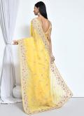 Yellow Organza Embroidered Classic Designer Saree for Ceremonial - 1